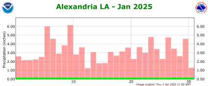 Precipitation plot for current month