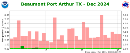 Precipitation plot for current month