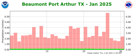 Precipitation plot for current month