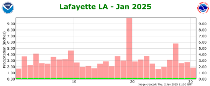 Precipitation plot for current month