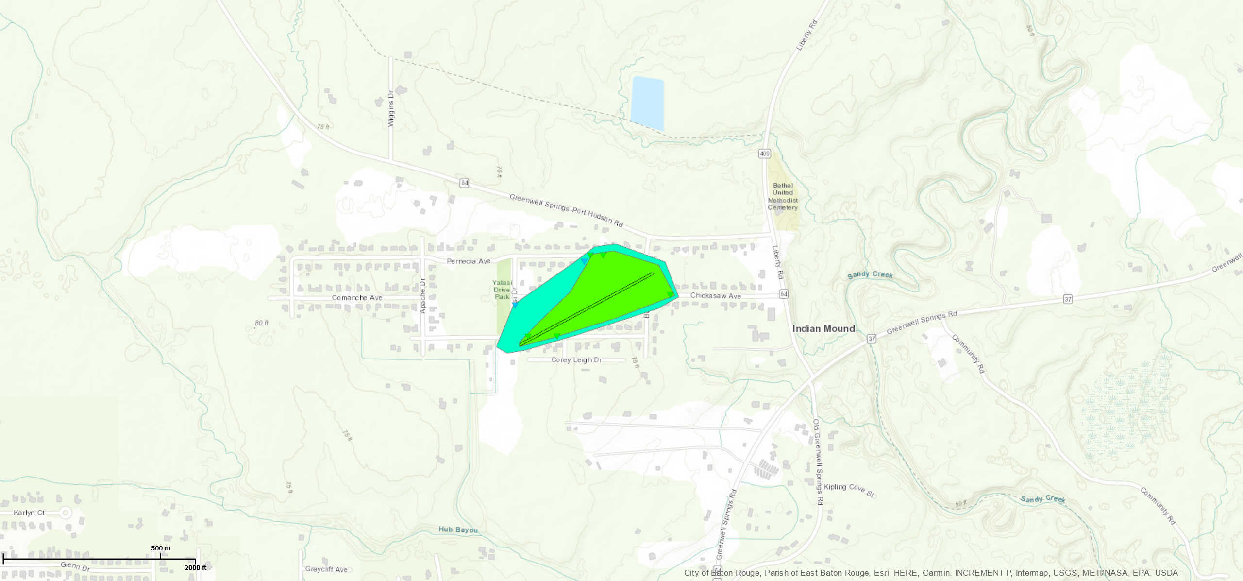 Baton Rouge, LA tornado track of June 24, 2020