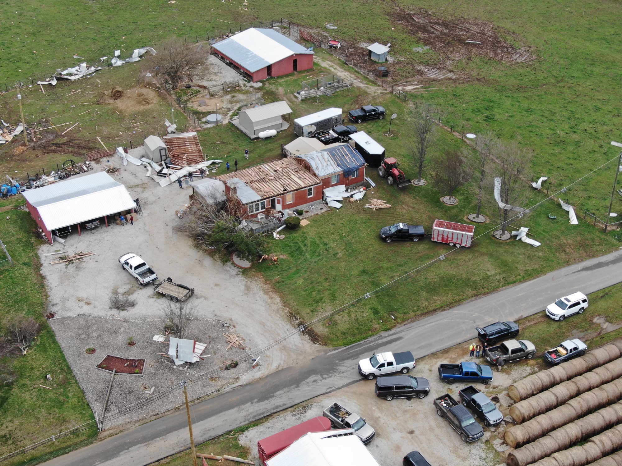 Tornado damage in LaRue County March 25, 2021