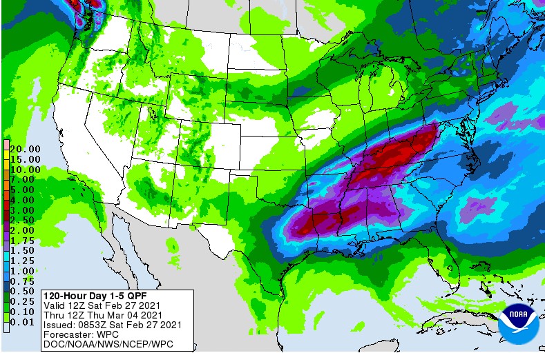 120hr QPF from WPC