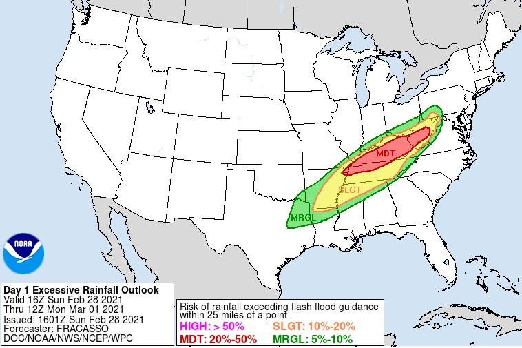 Day 1 WPC Excessive Rainfall Outlook