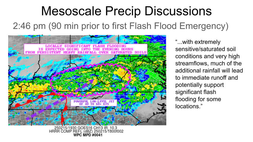 Mesoscale Precipitation Discussion from WPC issued Saturday afternoon.	