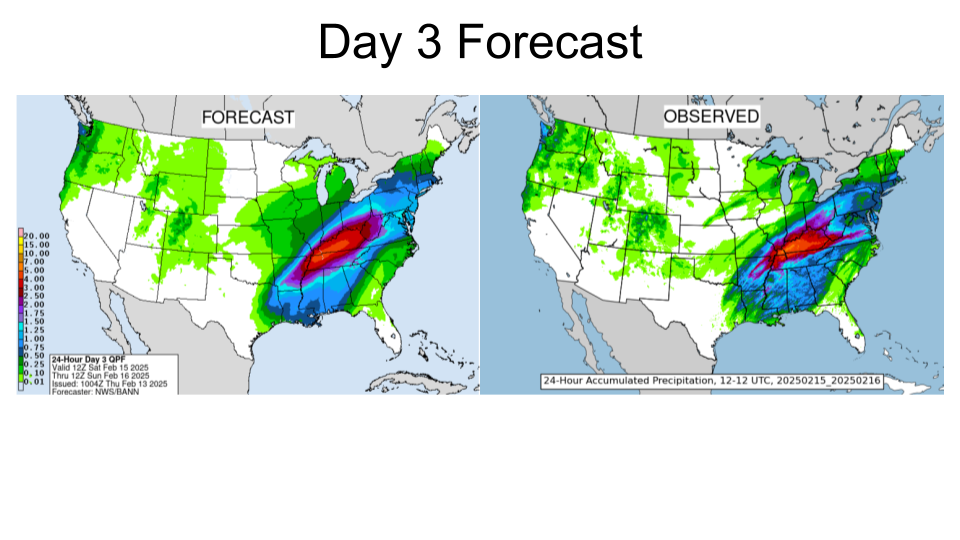 WPC Day 3 Forecast and Observed Precipitation.	