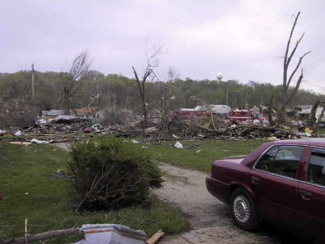 Photo showing damage in the North Utica area