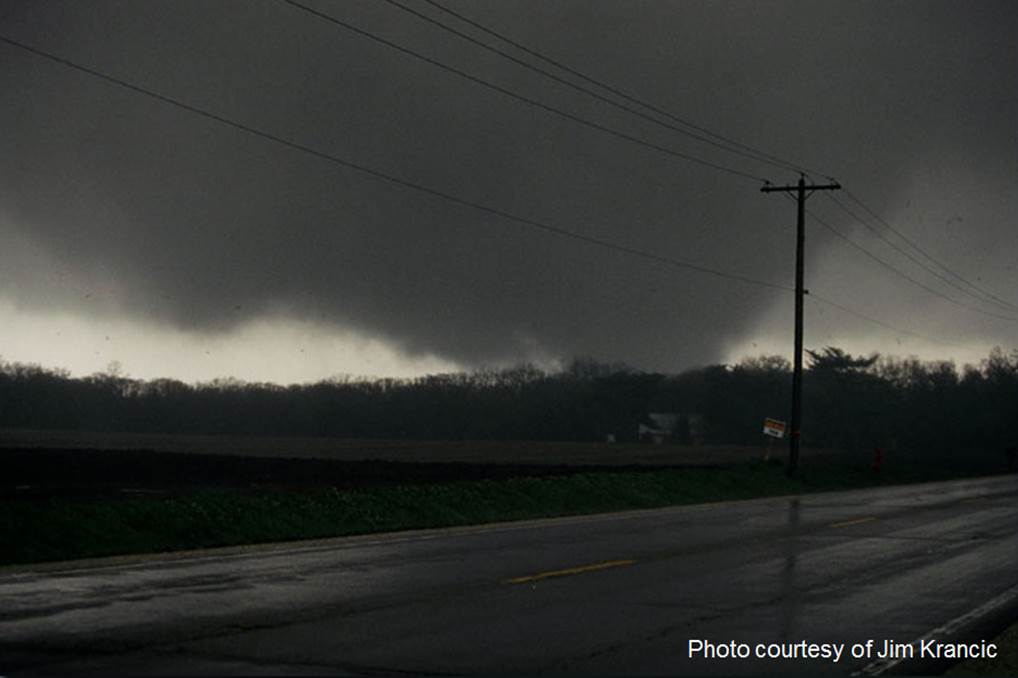 Photo showing the Granville-Utica tornado
