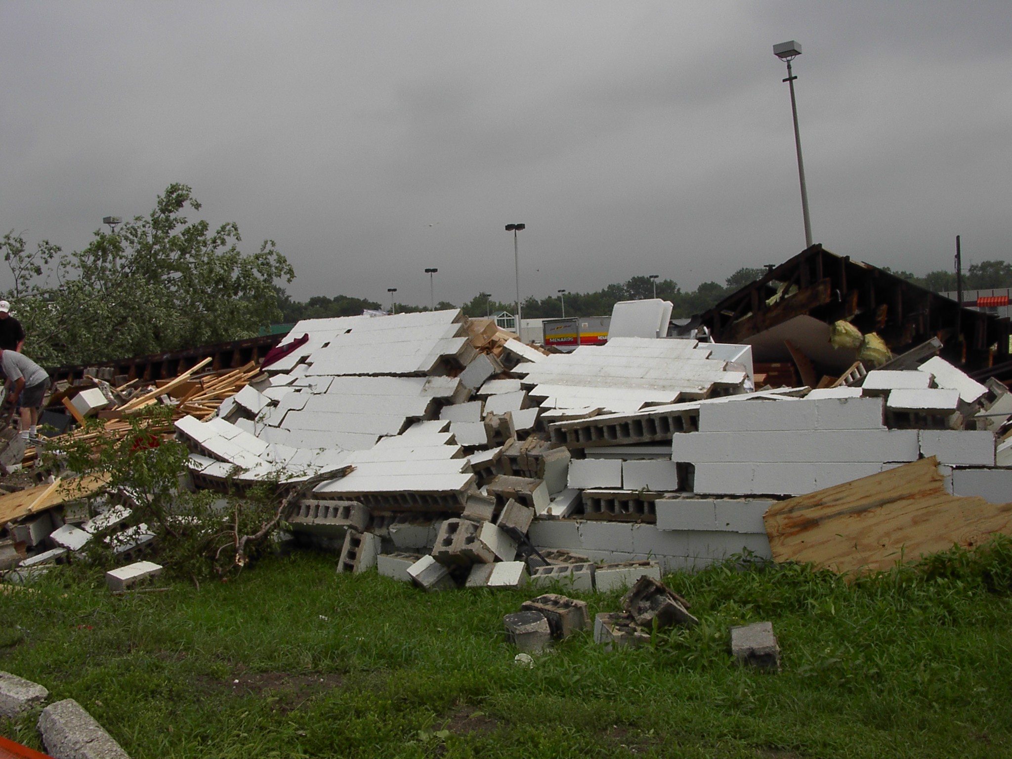 Photo showing damage from the Griffith tornado