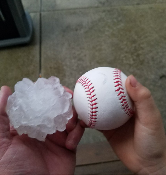 Photo showing hail that fell near Ottawa