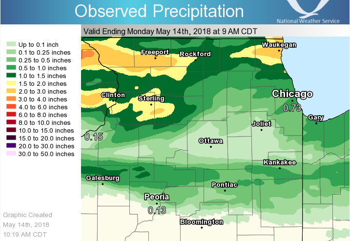 24 Hour Rainfall Ending at 7 am May 14, 2018