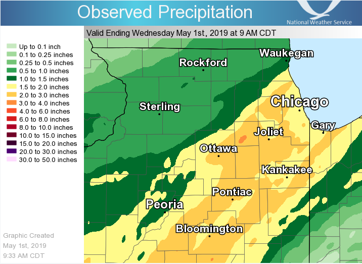 24 Hour Rain Totals Ending At 7 Am Wednesday May 1st