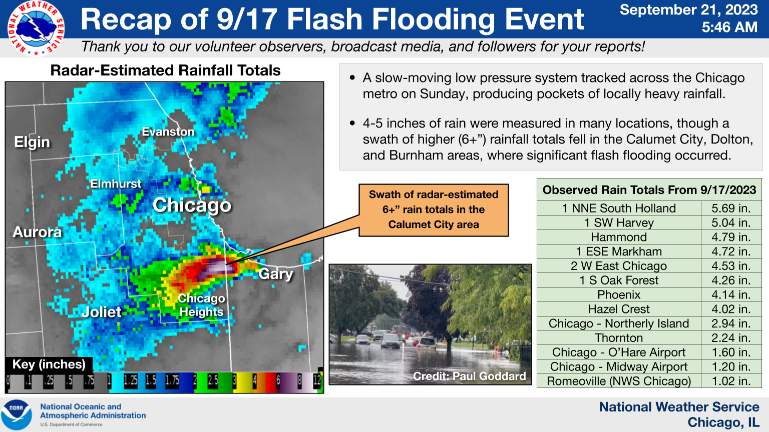 Overview Graphic for the September 17 Flash Flooding Event