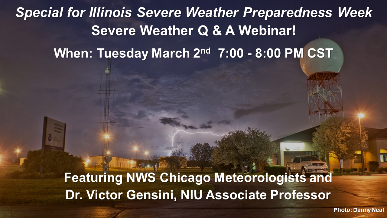 Advertisement for Severe Weather Q & A on Tuesday March 2nd