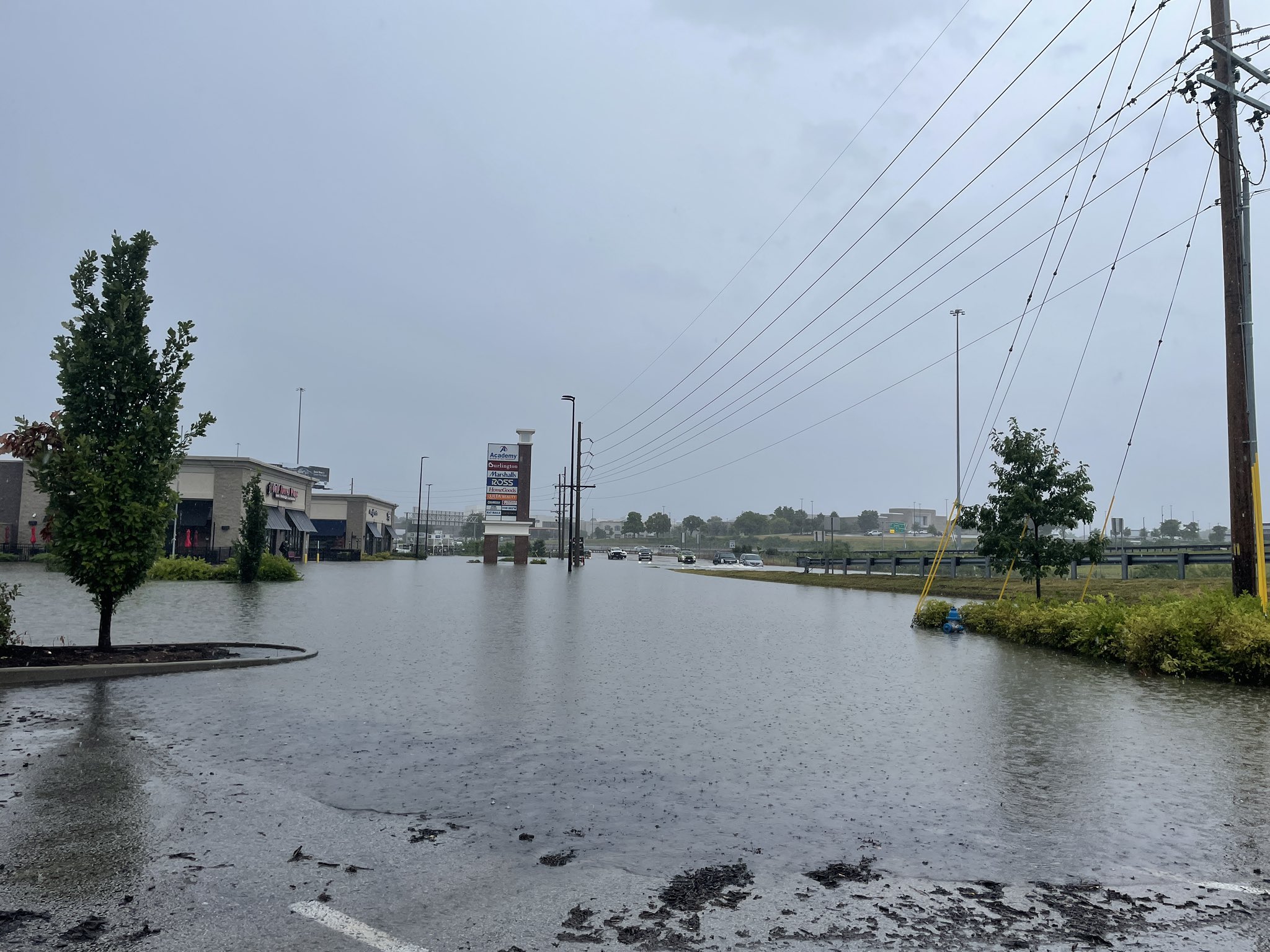 Flooding at Mid Rivers Mall Drive at I-70 in St. Peters, MO.