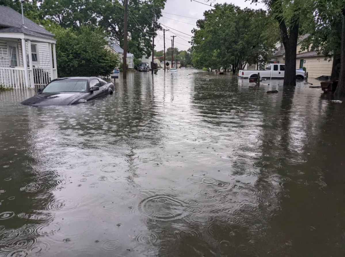 Flooding on Main Street in St. Peters, MO.