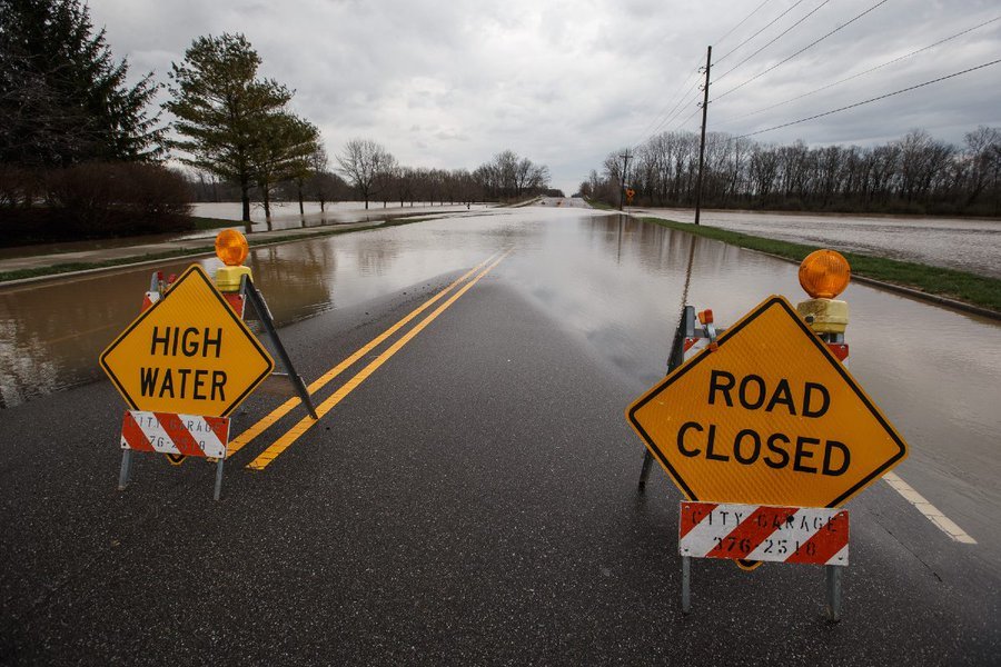 Flooding in Marissa, Illinois.