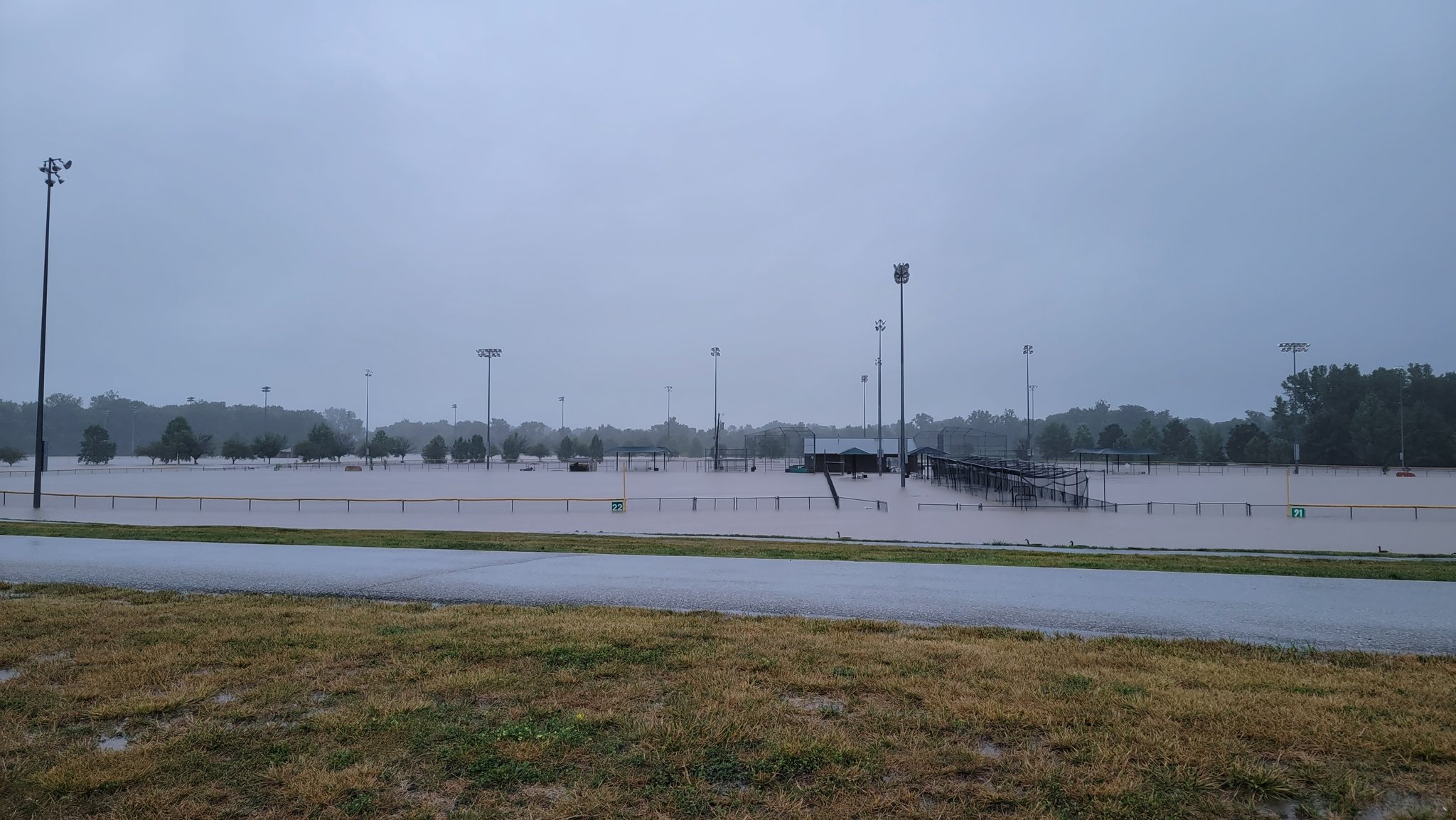 Flooding at the Woodlands Sports Complex in St. Peters, MO.