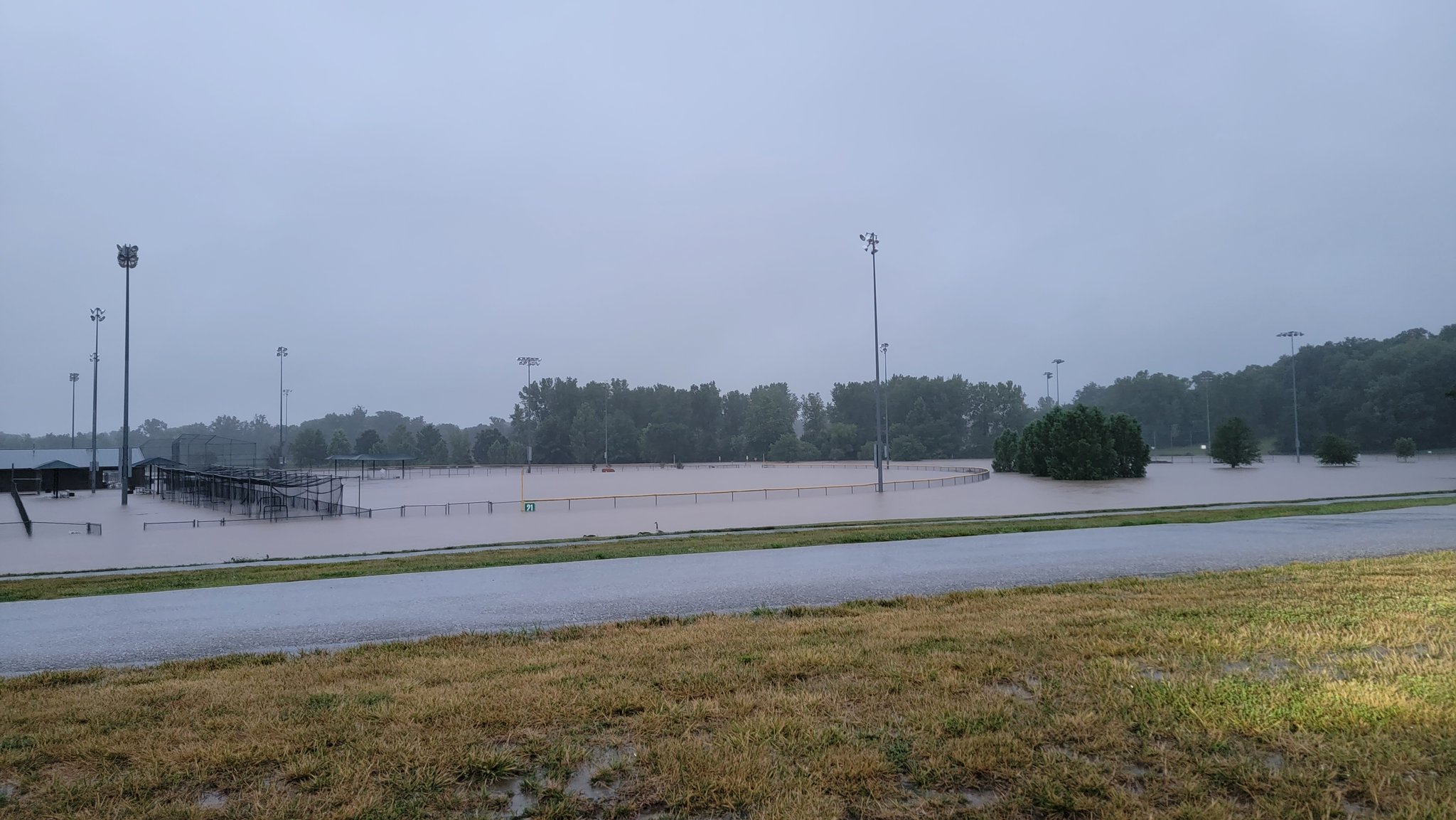 Flooding at the Woodlands Sports Complex in St. Peters, MO.