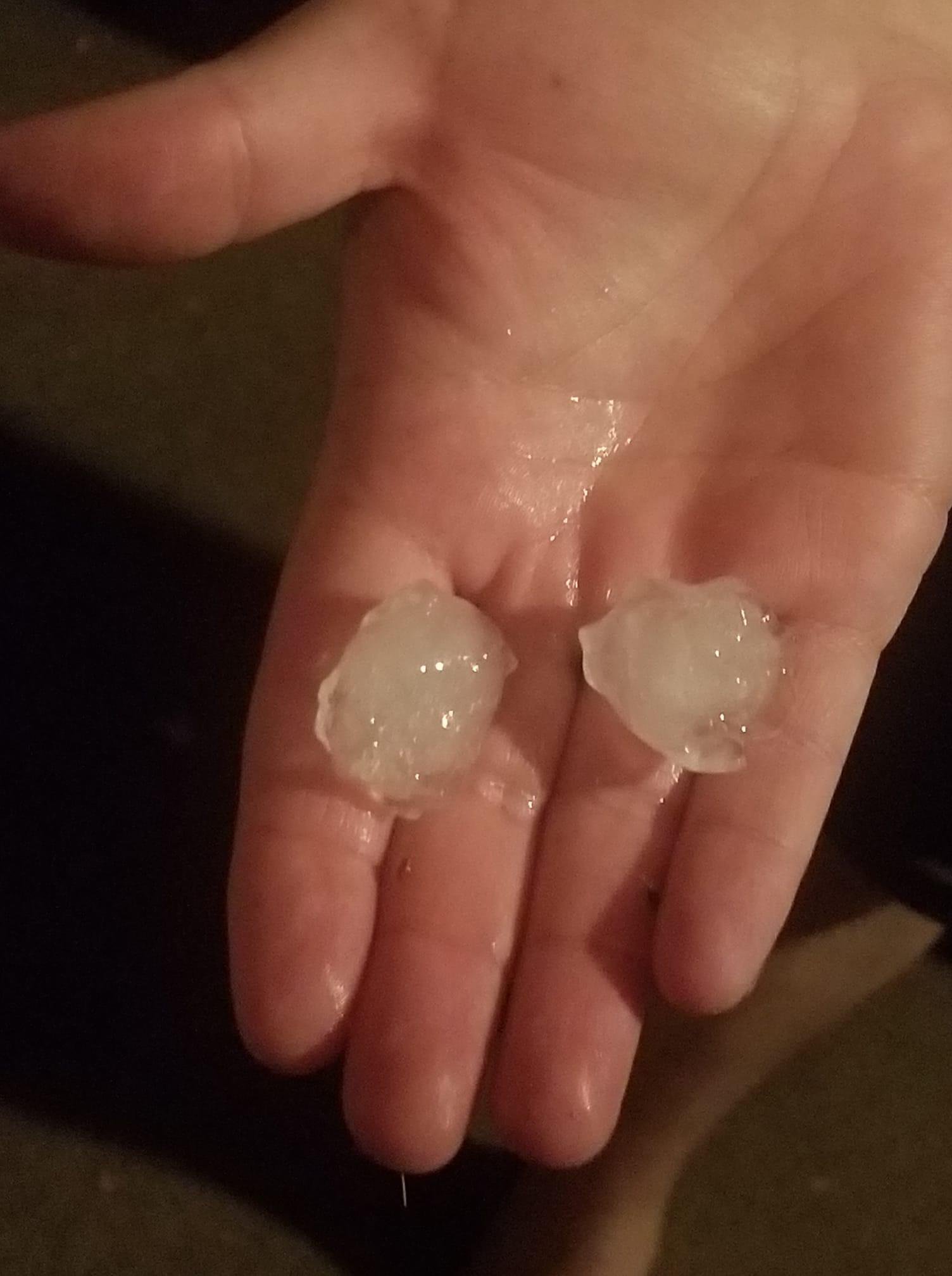 Photo of hail in Overland, MO.