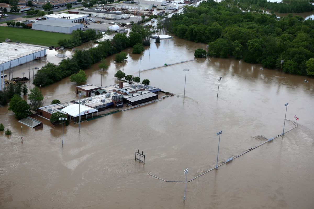 Areal photo of flooding in Fenton, MO.