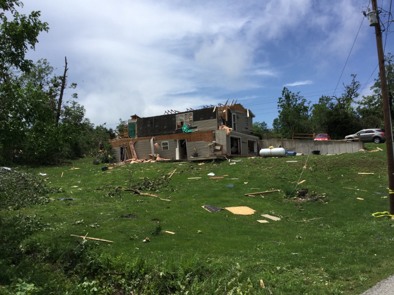 Photo of entire house shifted off it's foundation by 140 mph tornadic winds.