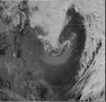 Visible satellite image of clouds and dust across West Texas on 24 February 2007.