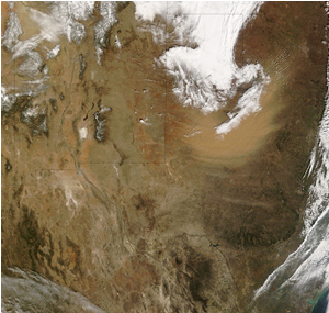 Satellite image of the dust storm