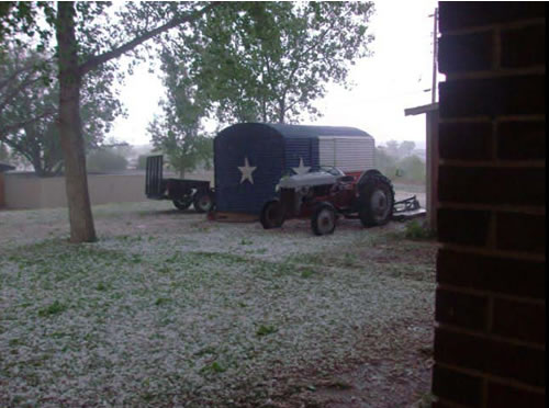 A third view of the hail that fell in White River Lake on 26 April 2008. Click on the image for a larger view. Image courtesy of Tim Walker.