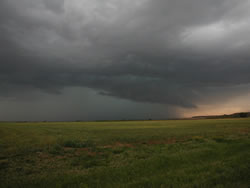 Picture of a storm near Crosbyton on 27 May 2008. Photo was taken by Gary Skwira looking westward from Highway 62 east of Crosbyton. Click on the image for a larger view.