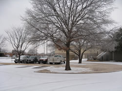 Light accumulations of ice and snow in southern Lubbock on 27 January 2009.