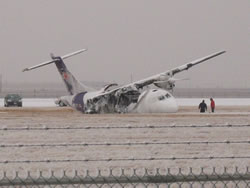 Picture of plane accident that occurred at the Lubbock airport on 27 January 2009. Click on the image for a larger view. Picture by Jody Jame.