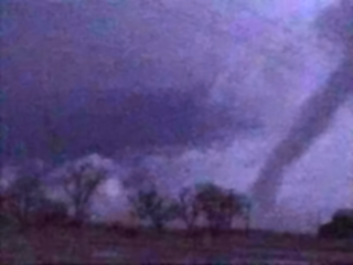 Digitally enhanced picture of a tornado that touched down near the Lubbock/Hale county line the evening of April 16th. The image is courtesy of Bruce Haynie.