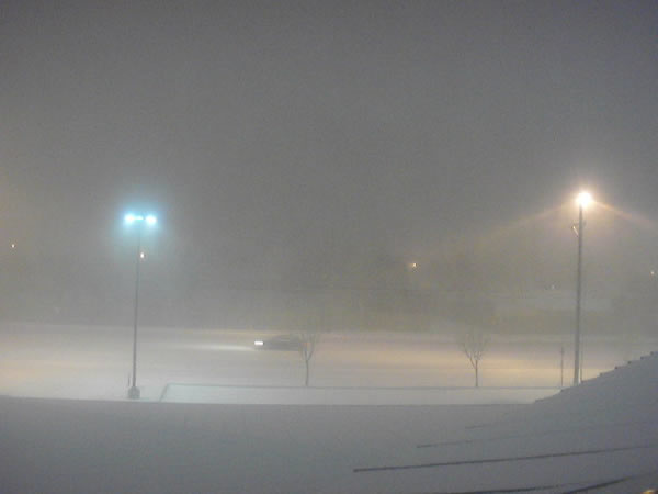 Heavy snow falling at 82nd and Quaker in Lubbock at 10:45 pm on Monday, February 22, 2010.