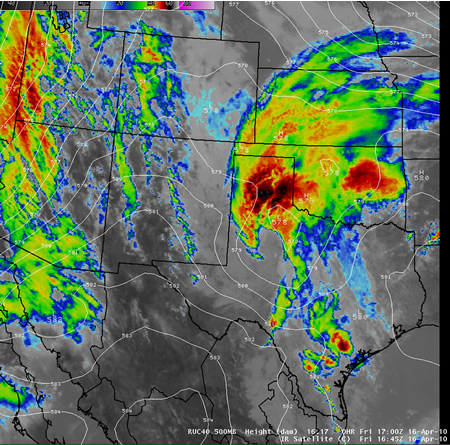 Infrared satellite image from April 16th, 2010