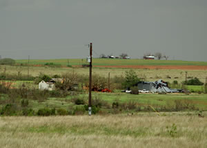 Damage incurred in Cottle County, TX,  from severe storms on the evening of April 22, 2010. Click on the image for a larger view.