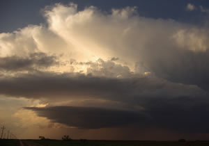 A picutre of the thunderstorm that tracked across parts of the south-central Texas Panhandle on the evening of 21 May 2010.  Click on the picture for a larger view. The image is courtesy of Mark Conder.