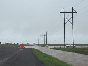 Flooding along U.S. Highway 280 in western Garza County