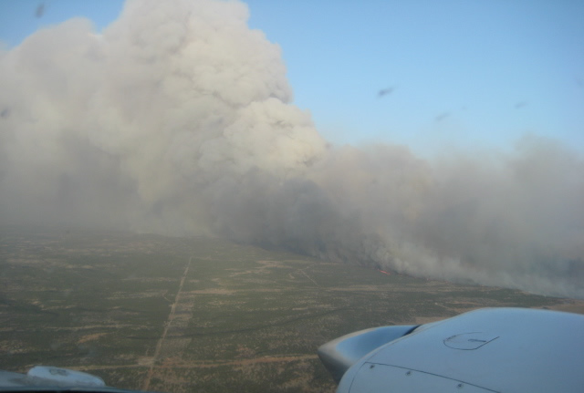 A picture of the Swenson fire in Stonewall County taken on April 7, 2011.  Photo is courtesy of the Texas Forest Service.