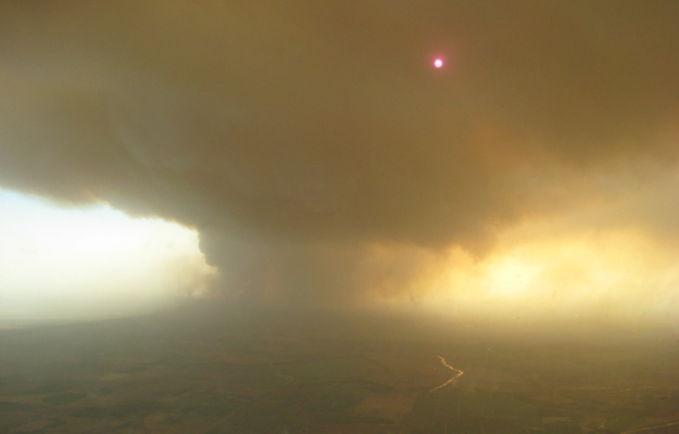 Picture of the Swenson fire in Stonewall County taken on April 7, 2011.  Photo is courtesy of the Texas Forest Service.