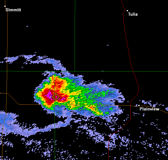 Radar imagery from the Lubbock WSR-88D showing the Olton Storm