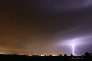 Photo of the supercell thunderstorm as it approached Lubbock from the north. Click on the image for a larger view.