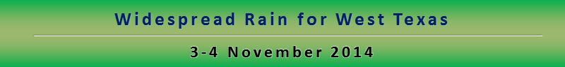 Widespread rain for West Texas - November 3-4, 2014