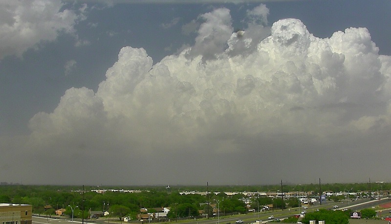 View from Lubbock at a building thunderstorm over Crosby and Floyd Counties
