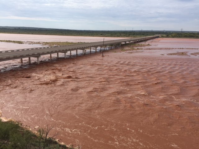 Photo of high water along the Red River in Childress County