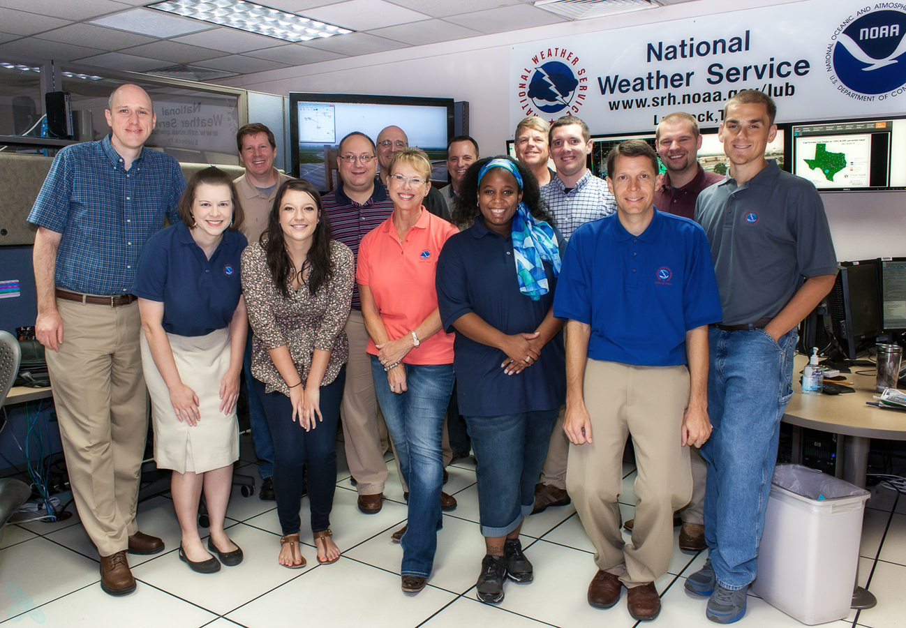 Many of the NWS Lubbock staff and volunteers who helped out with the open house.