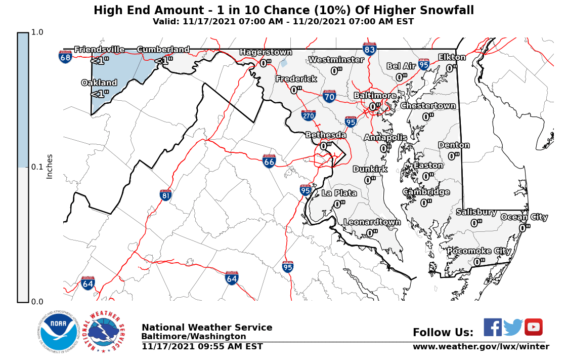 Snow Accumulation Map Maryland Winter Weather