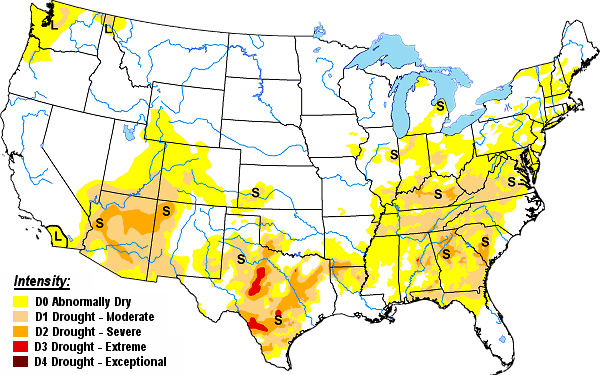 Drought conditions as of 09/24/2019.