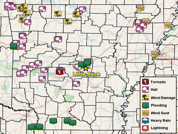 Severe weather and flash flood reports on March 14-15, 2024.