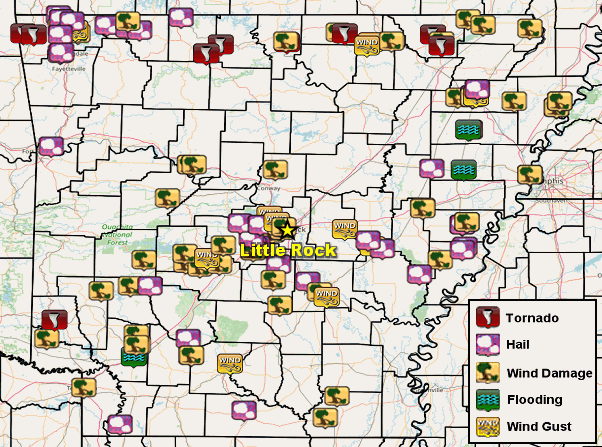 Five day severe weather and flash flood reports through 700 am CDT on 05/26/2024.